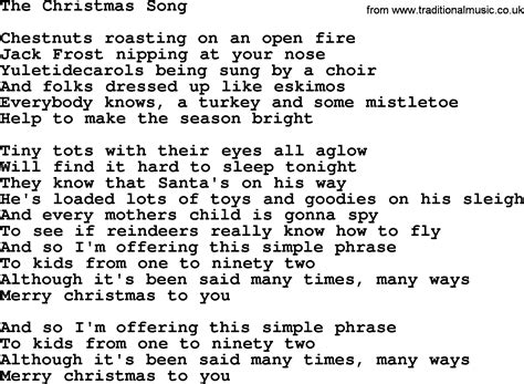 The Christmas Song, by The Byrds - lyrics with pdf