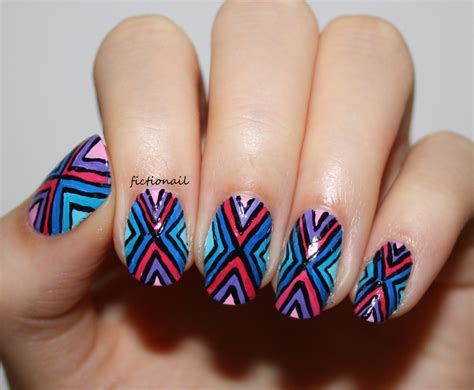 Fictionail, My geometric line pattern nails inspired by the...