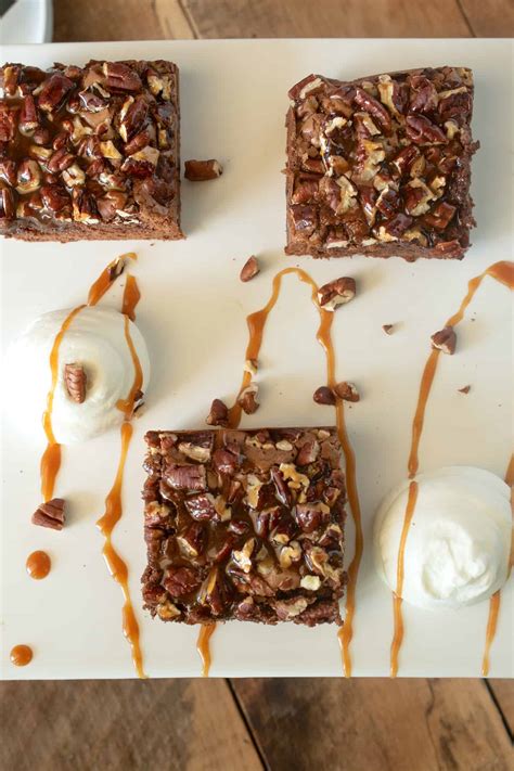 Salted Caramel Pecan Brownies - Culinary Ginger