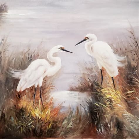 White Heron Painting - Etsy