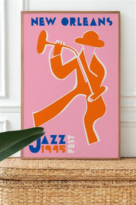 Pink New Orleans Jazz Fest Poster in 2023 | Wall art prints, Jazz fest ...