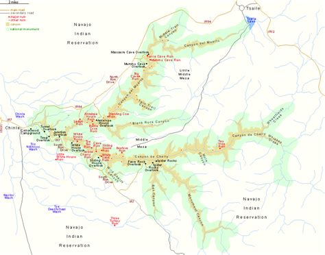 Map of Canyon de Chelly National Monument, Arizona