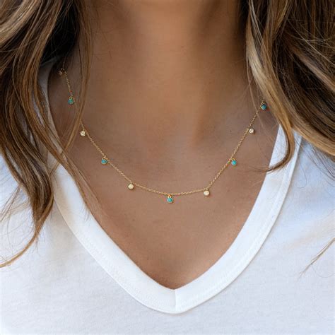 turquoise necklace turquoise charm necklace turquoise jewelry dangling