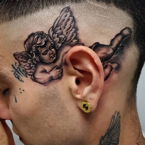 15 Angel Tattoos Behind The Ear