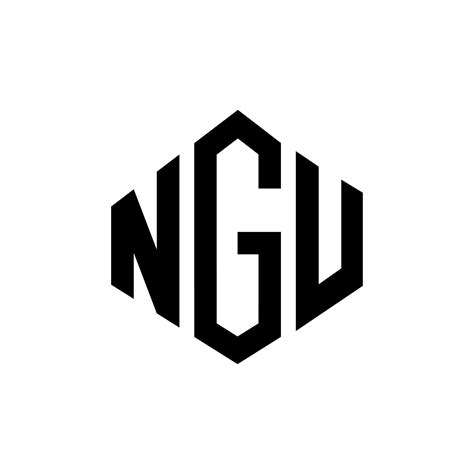diseño de logotipo de letra ngu con forma de polígono. diseño de
