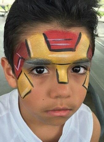 Iron man face paint Iron Man Costume Diy, Iron Man Halloween Costume, Diy Halloween, Pretty ...