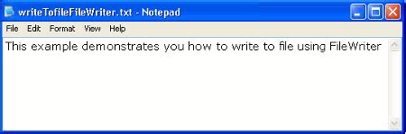 Java Write To File FileWriter
