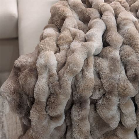 geneva bubble effect natural  toned luxury cosy throw rowen homes