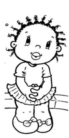 Desenho Menina Bonita Do Laço De Fita Para Colorir