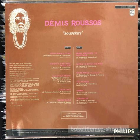 Démis Roussos Souvenirs NL - Bakelit lemez shop