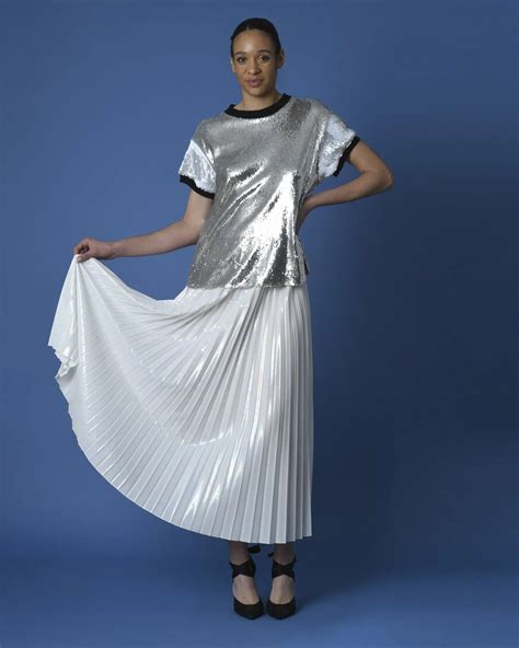 Jupe longue plissée Nude