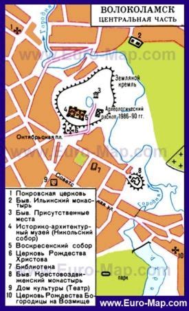 Карта Волоколамска с достопримечательностями | Map, Map screenshot