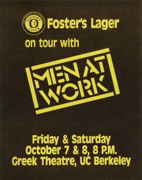 Men at Work Vintage Concert Poster from Greek Theatre, Oct 7, 1983 at Wolfgang's