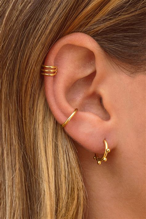 Minimalist Triple Band Ear Cuff Earrings - Etsy