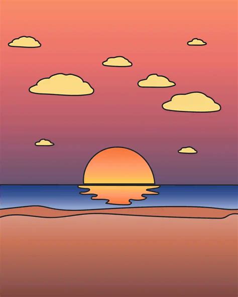 How To Draw Sunset – A Step By Step Guide | Storiespub