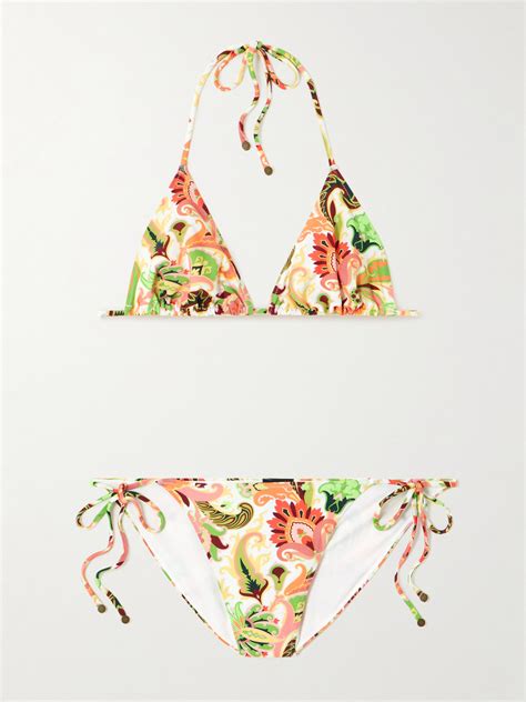 Etro Printed Triangle Bikini In Multi | ModeSens