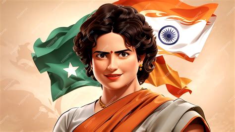 Premium AI Image | illustration of a print of a Priyanka Gandhi Vadra ...