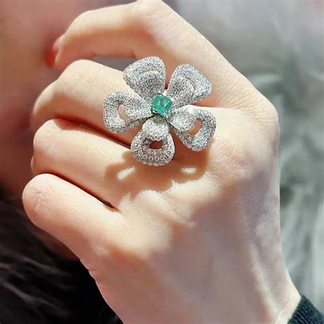 Открытое кольцо с цветком из меди | AliExpress