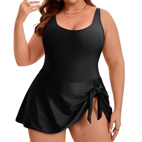 Agnes Orinda Women's Plus Size Swimdress Tummy Control 1 Piece Bathing