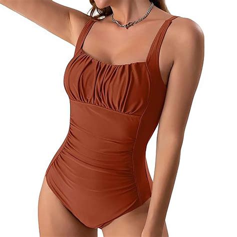 Nrmvnmi Women's One Piece Bathing Suit Swimsuits Ruched Slimming