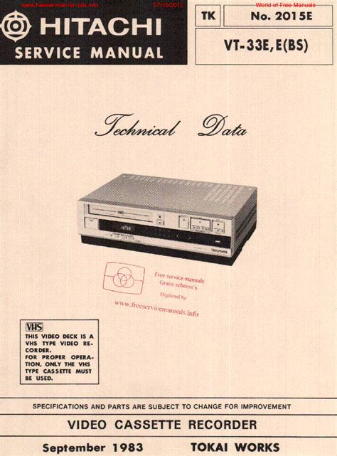 hitachi vt  bs service manual  schematics eeprom repair