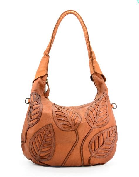 shoulder bag with leaves