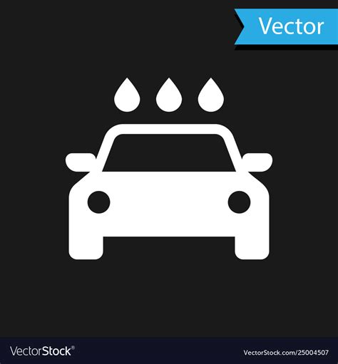 White car wash icon isolated on black background Vector Image