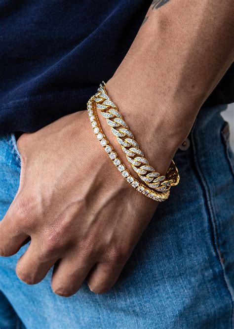 gold cuban bracelet for men 6