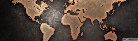 Brown world map 4K wallpaper download