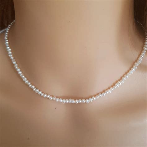 Gold Chain Pearl Choker Necklace at James Browning blog