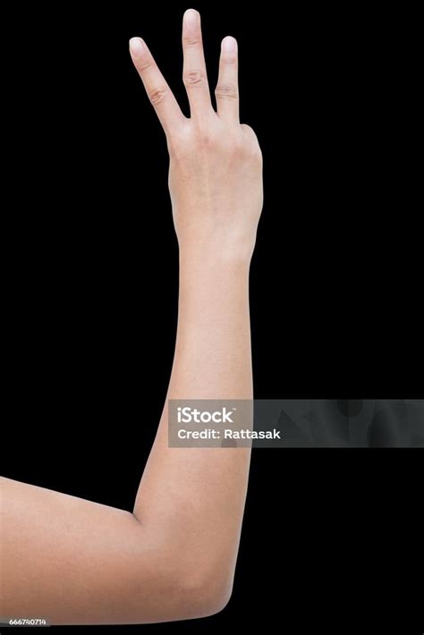 hand  woman show   number  sign isolated