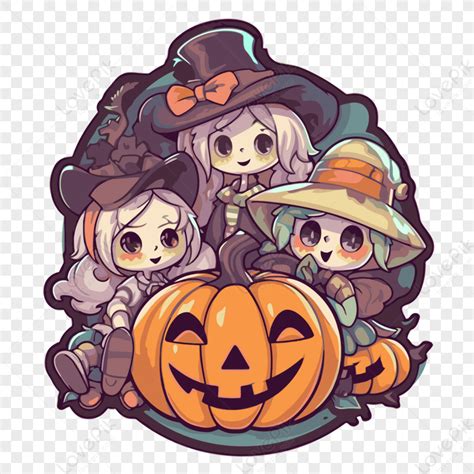 hayao miyako halloween sticker cute girls kids girl vector clipart