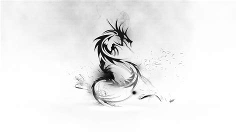 Abstract Dragon Wallpaper (Black/White) by maciekporebski on DeviantArt