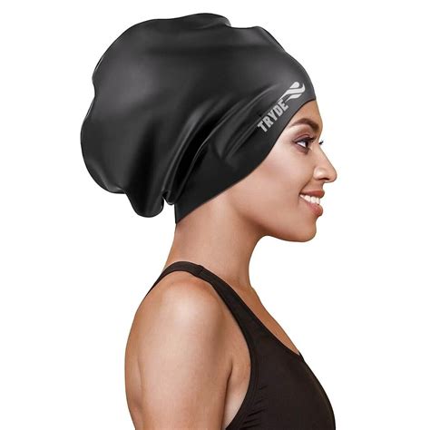 Touca Natacao Cabelo Cacheado - Touca de Natação Grande 100% Silicone TRYDE | Proteção e Conforto para ...