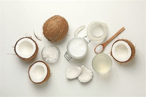 Premium Photo | Fresh coconut and coconut milk on white background