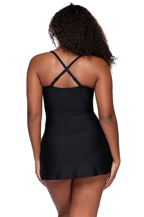 Sunsets Escape Black Sienna Swim Dress One Piece - Esunwear