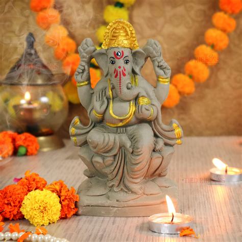 Buy TIED RIBBONS Eco Friendly Ganesha Idol for Ganesh Chaturthi ...