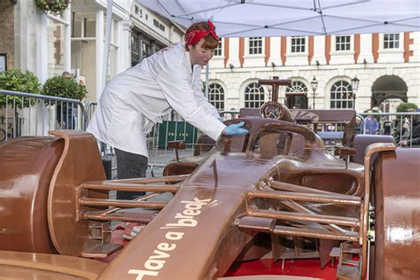 life sized hand crafted kitkat formula  chocolate car wows crowds