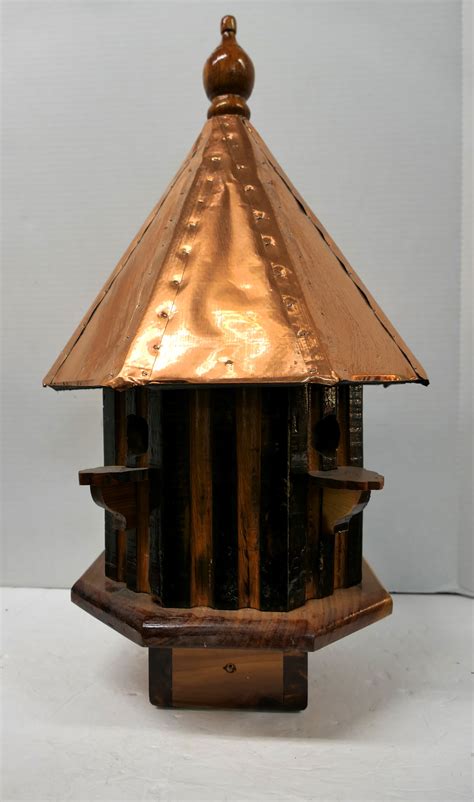 Lot Detail - Nice Cedar Bird House with Copper Roof - 4 Divided "Rooms