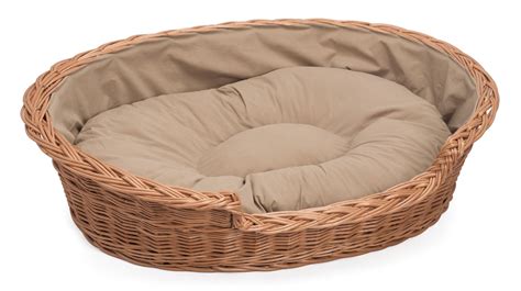 Wicker Dog Cat Basket Light Colour Cushion Various Sizes – Prestige Wicker