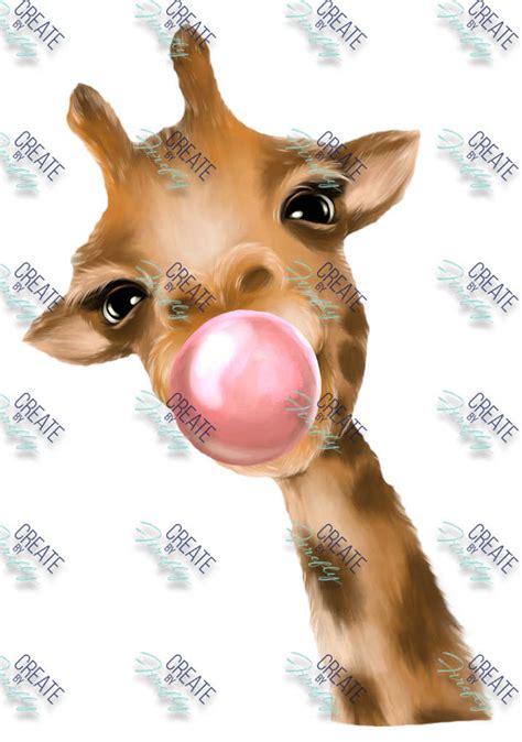 Giraffe Blowing Bubble - Create by Firefly