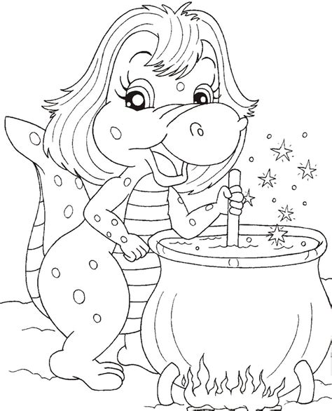 Desenho de Cuca mexendo o caldeirão para colorir - Tudodesenhos