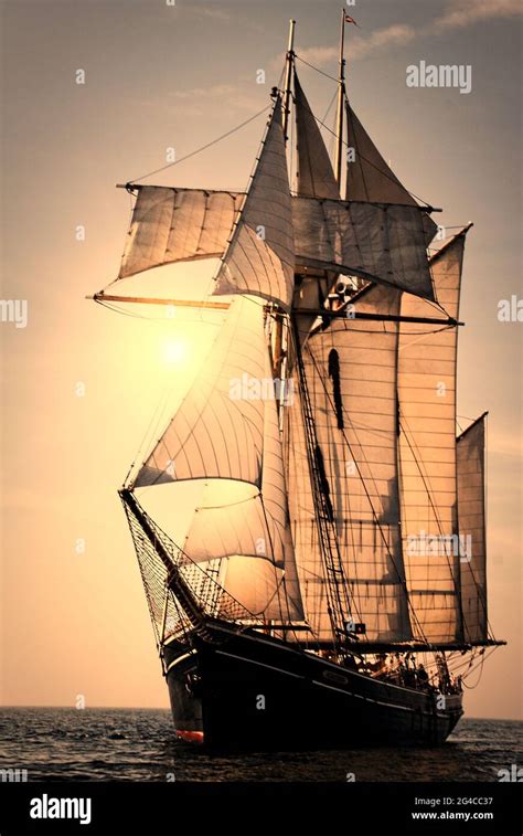 tall ship  full sail stock photo alamy