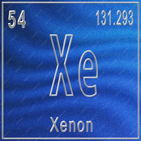 Premium Photo | Xenon chemical element, sign with atomic number and