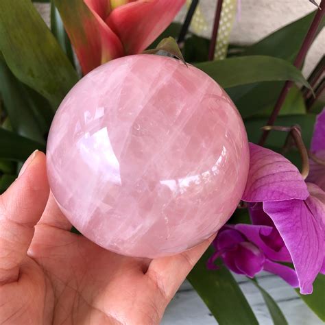 Large Rose Quartz Sphere Polished Rose Quartz Sphere | Etsy