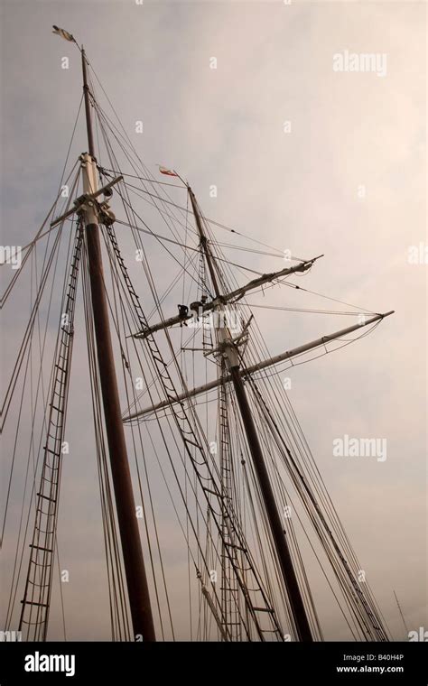 Sailing ship rigging Stock Photo - Alamy