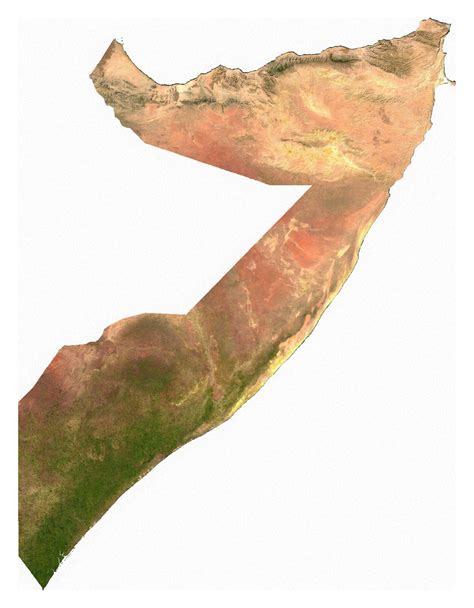 Large satellite map of Somalia | Somalia | Africa | Mapsland | Maps of