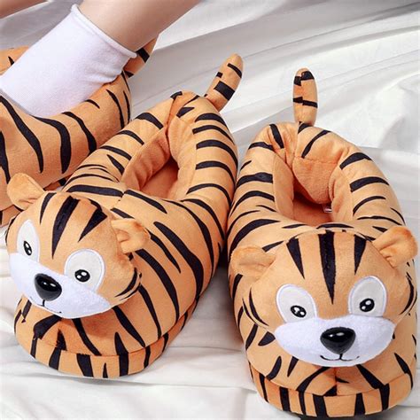 Тапочки Кигуруми Тигр Kigurumi Домашние Коричневые Плюшевые Детские 35 ...