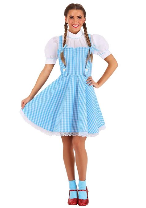 Wizard of Oz Dorothy Costume for Adults Women's Dorothy Blue Gingham Dress Outfit | Dorothy ...