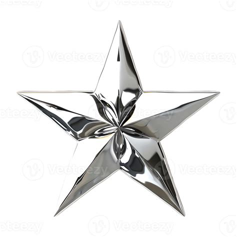 Silver 3D Star on Transparent background 44640721 PNG